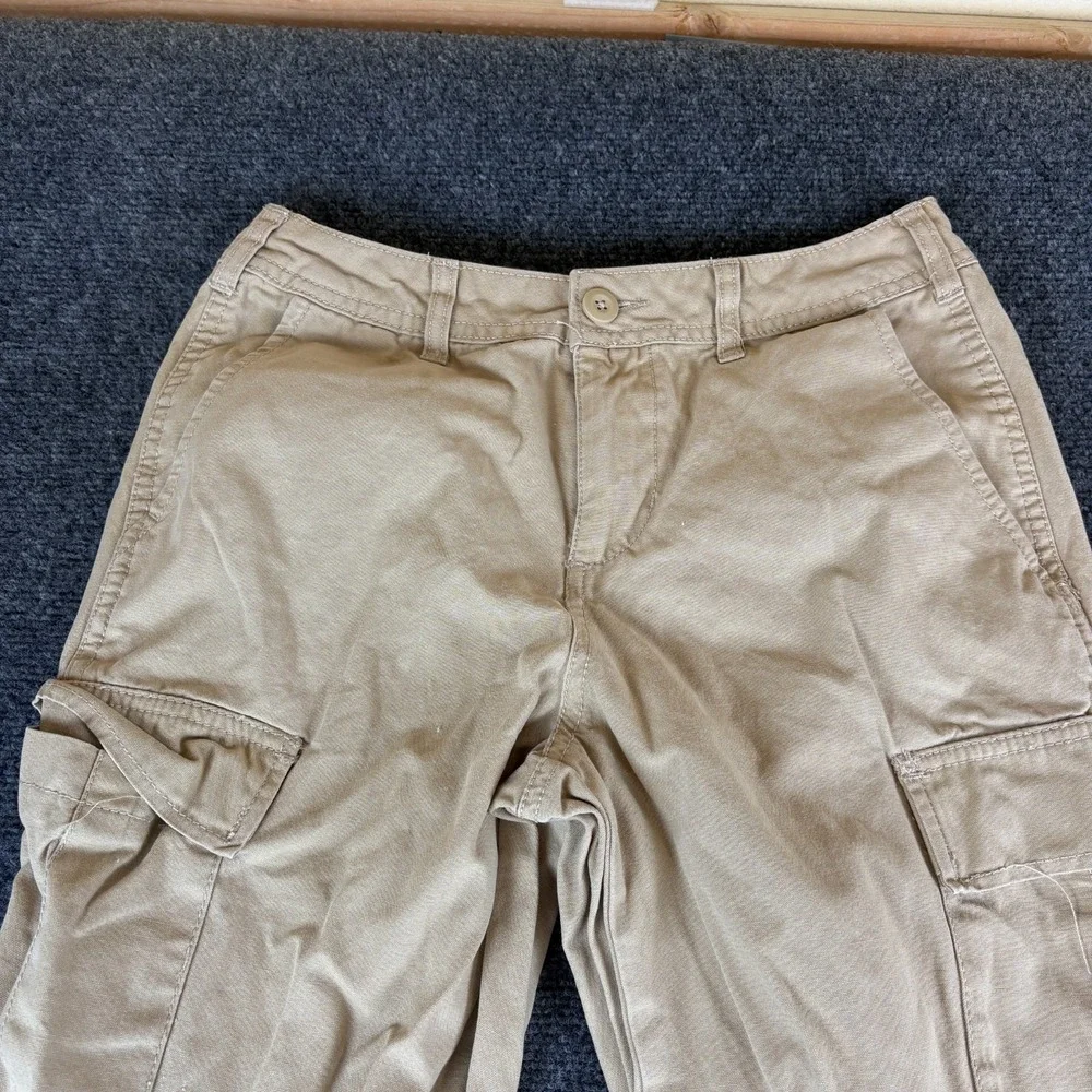 RSQ Cargo‎ Pants Boys 27x28 Beige Cotton Mid Rise Pockets Loose Fit Straight Leg